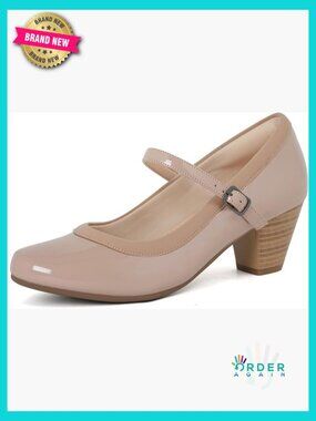 Mary Jane Pumps Chunky Heel Orthopedic Work Shoes Comfortable Wide Toe Buckle
